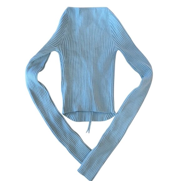 Urban Outfitters Elianna Cropped Lace-Up Sweater - Picture 3 of 7